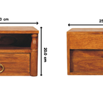 Artisan Furniture Solid Wood Turned Pillar Wall Nightstand