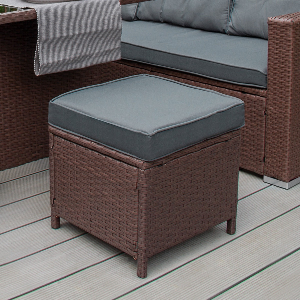 Rattan Corner Set | Brown