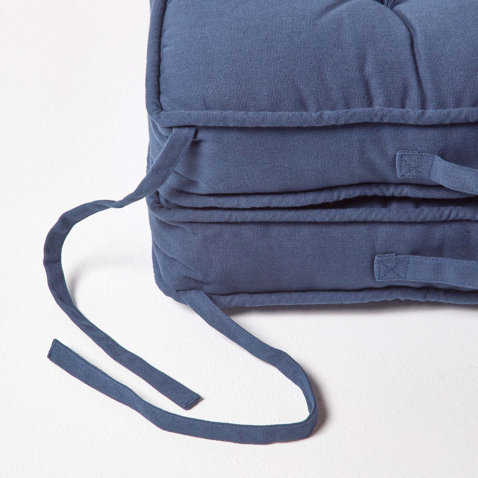 Cotton Travel Support Booster Cushion | 50cm x 50cm | Navy Blue