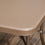 7 Pcs Resin Rattan Dining Set, Foldable Table & Chairs