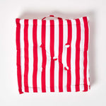 Cotton Thick Striped Floor Cushion | 50cm x 50cm | Red
