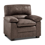 Oxford Faux Leather Sofa 1 Seater | Chocolate