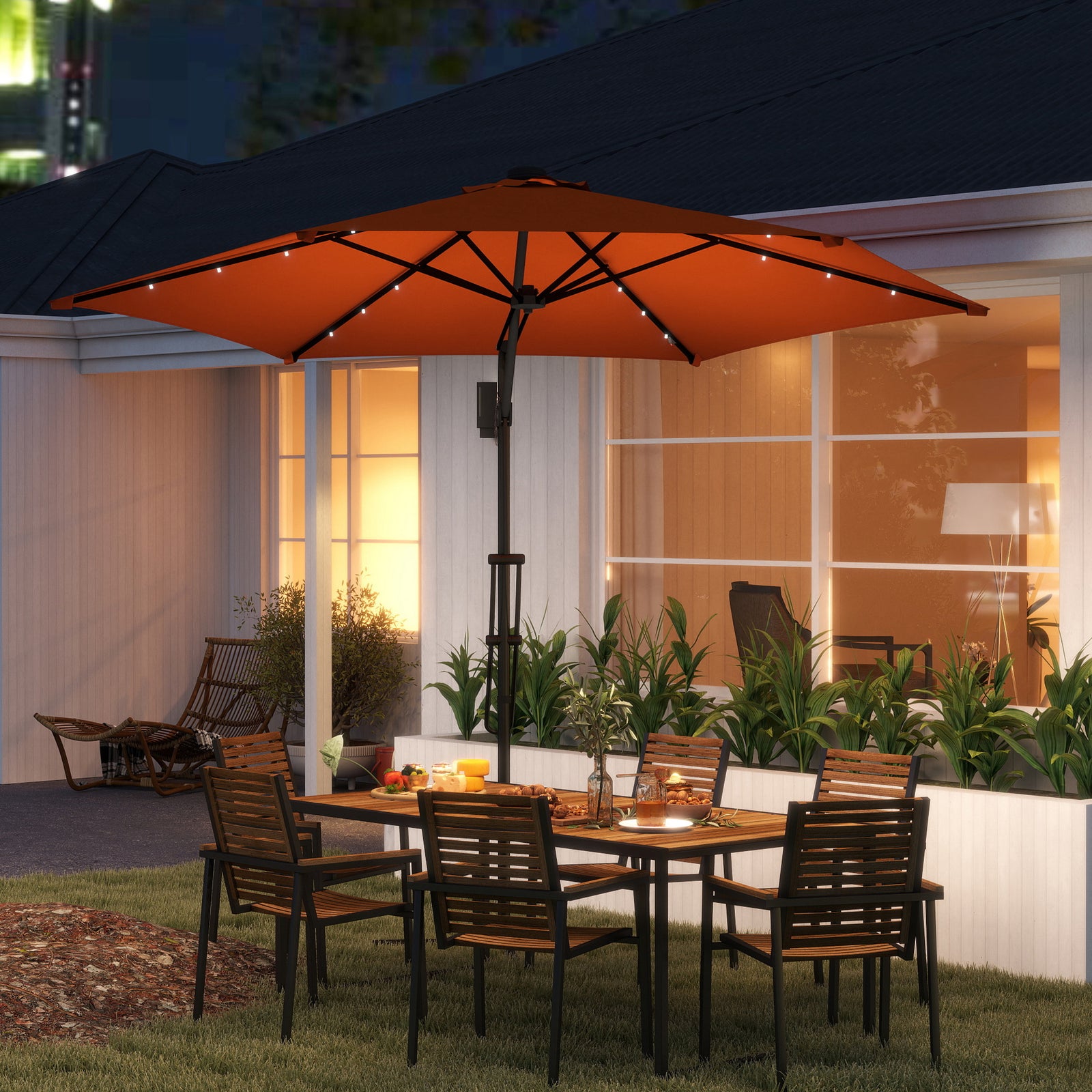 3m Cantilever Parasol W/ Waterproof Cover | Orange