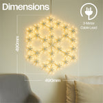 Xmas Haus 50cm 180warm White Led Metal Snow Flake 3m Lead Outdoor