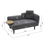 Linen Chaise Lounge With Tray Table
