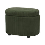 Breeins Modern Corduroy Storage Ottoman With Plastic Legs