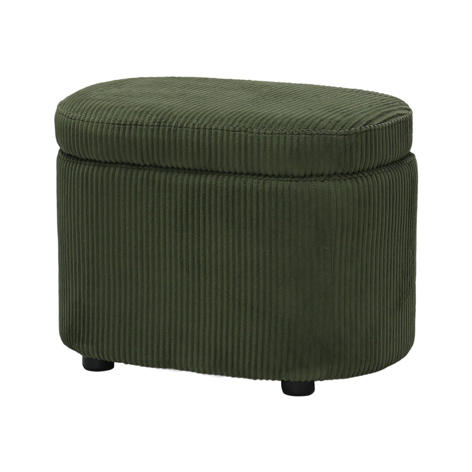 Breeins Modern Corduroy Storage Ottoman With Plastic Legs