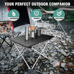 Dyzi Folding Aluminium Camping Table 35cm Portable Black