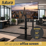 Futura Futura Tv Floor Stand 30 To 75 Inch Height Adjustable Swivel Mount With Shelf Supports 40kg