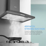 3-speed 60cm Wall Mounted Chimney Cooker Range Hood With Led Light