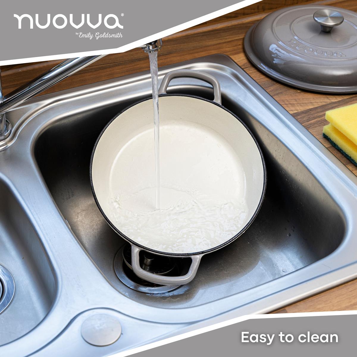 Shallow Cast Iron Casserole With Lid - 2.3-quart (26 Cm) | Grey