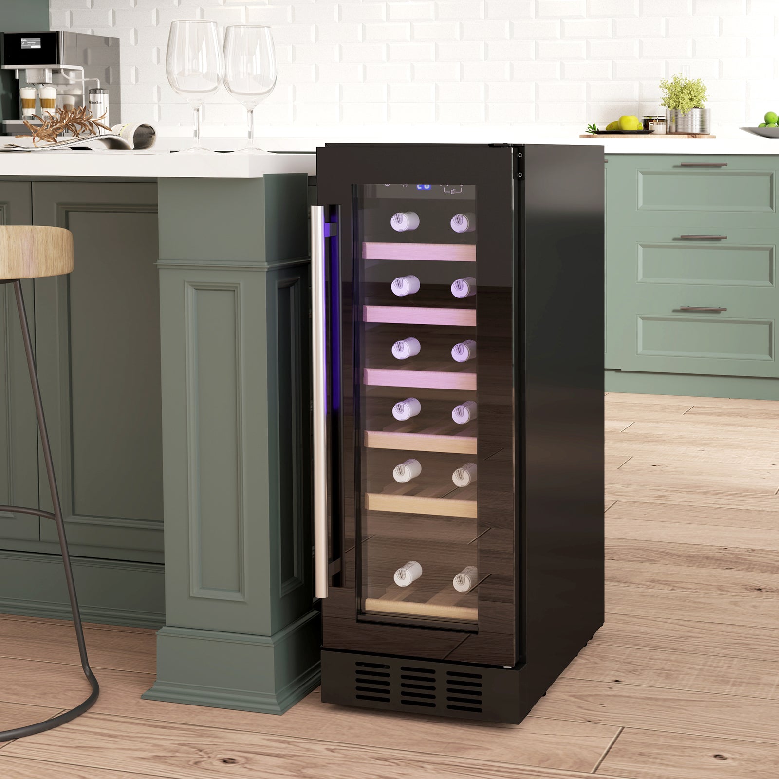 Freestanding / Built-in Wine Cooler Fridge, 19 Bottle