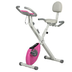 Folding Exercise Bike - Adjustable Resistance & Seat Height | White