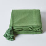 Cotton Rajput Ribbed Throw | 225cm x 255cm | Dark Olive