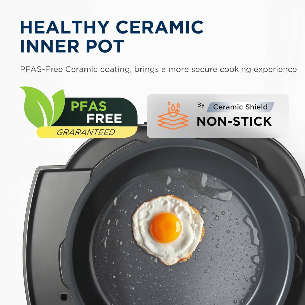 6l Electric Pressure Cooker – 12 Preset Programs, Ceramic Non-stick Inner Pot, Dual Heating, Touch Control