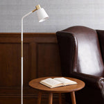 Modern Minimalist Floor Lamp With Adjustable Shade, Gold Accents，sleek Iron Design For Study | White