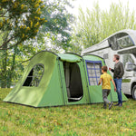 3-4 Man Tunnel Tent, 3000mm Waterproof, Porch | Green
