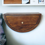 Solid Wood Chestnut Crescent Floating Bedside