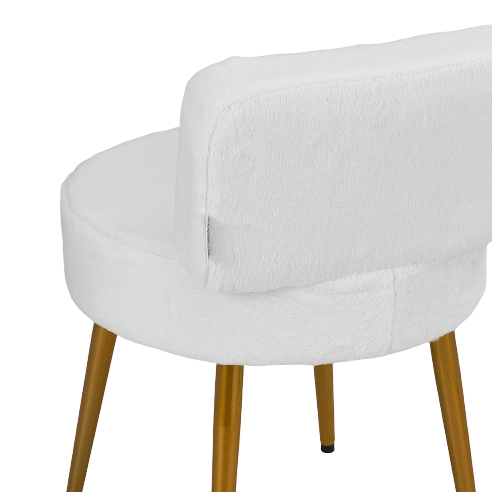 Upholstered Dressing Table Stool With Adjustable Feet | White