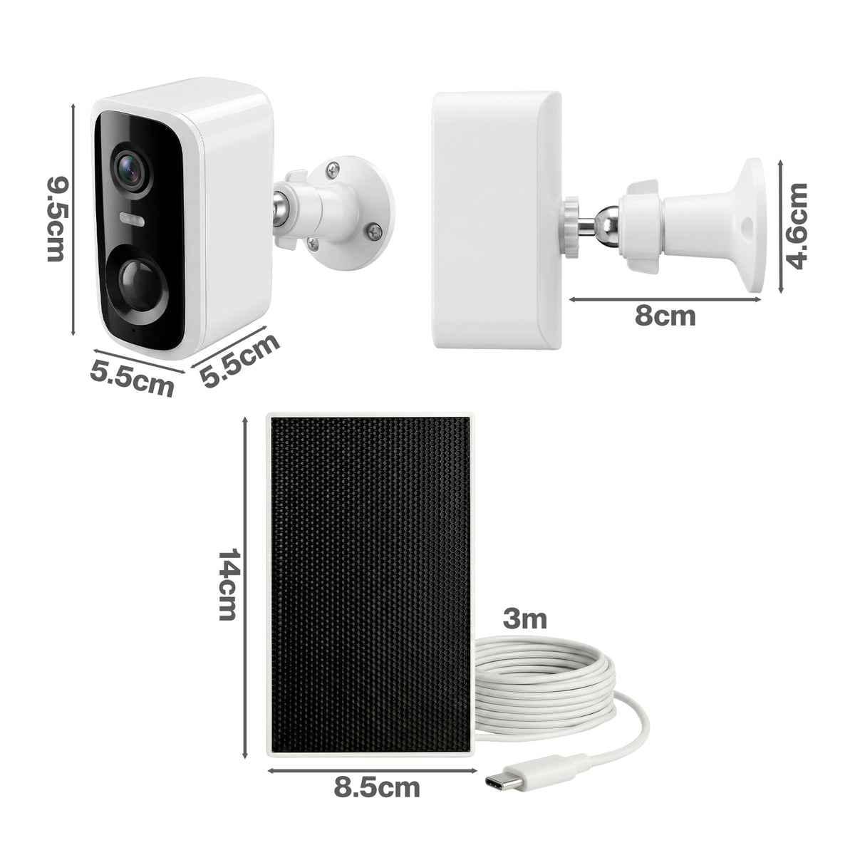 Spector 2k Wireless Security Camera Solar Powered Wifi Ai Detection Outdoor Pir