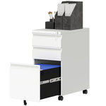 Steel File Cabinet With Lock And Wheels For Home Office | One Size | White