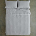 Southwick Cotton Rich Soft Duvet Cover Set -  Breathable Melange Look Bedding With Piped Finish | King | Grey