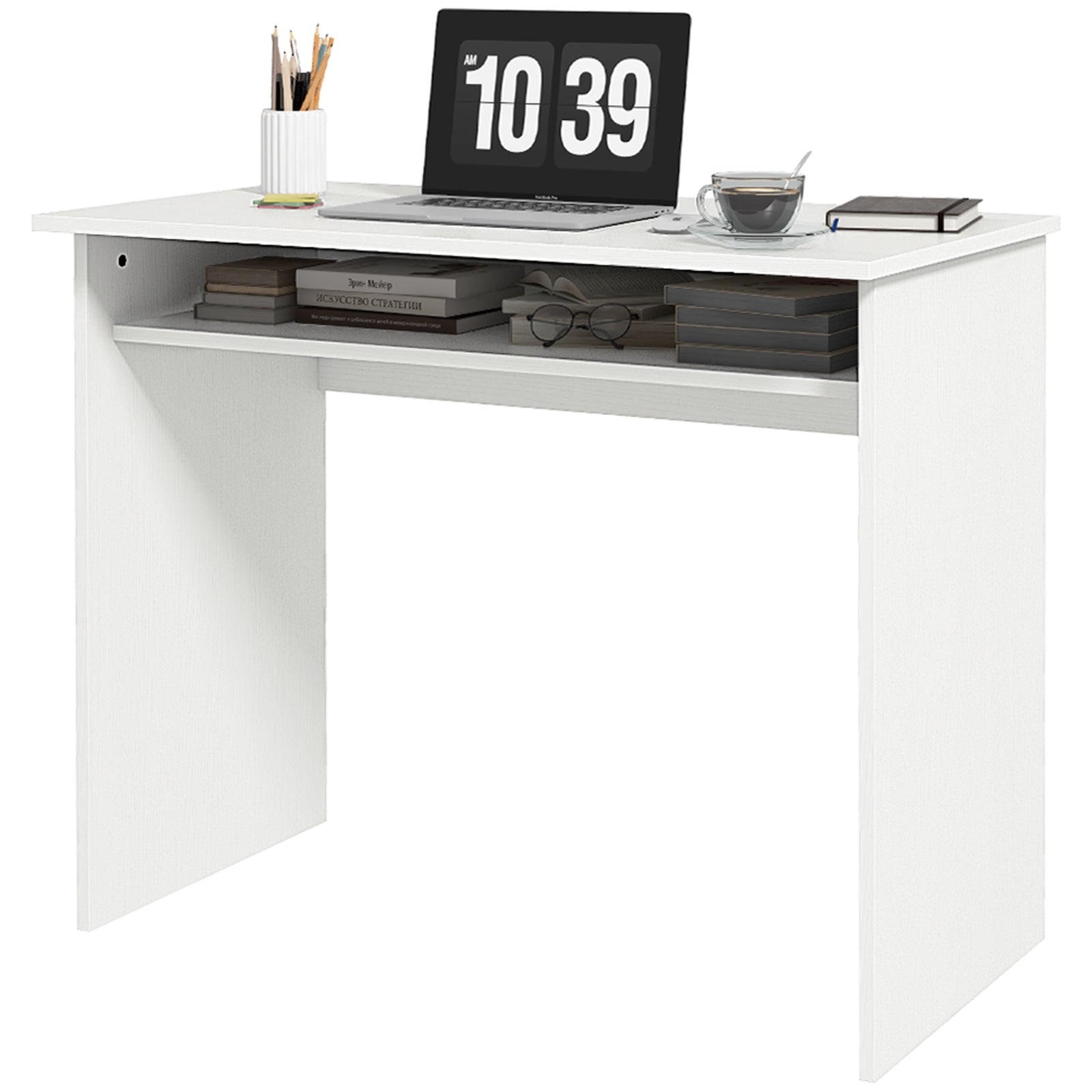 Writing Computer Desk Workstation Pb Home Office Table | Antique White