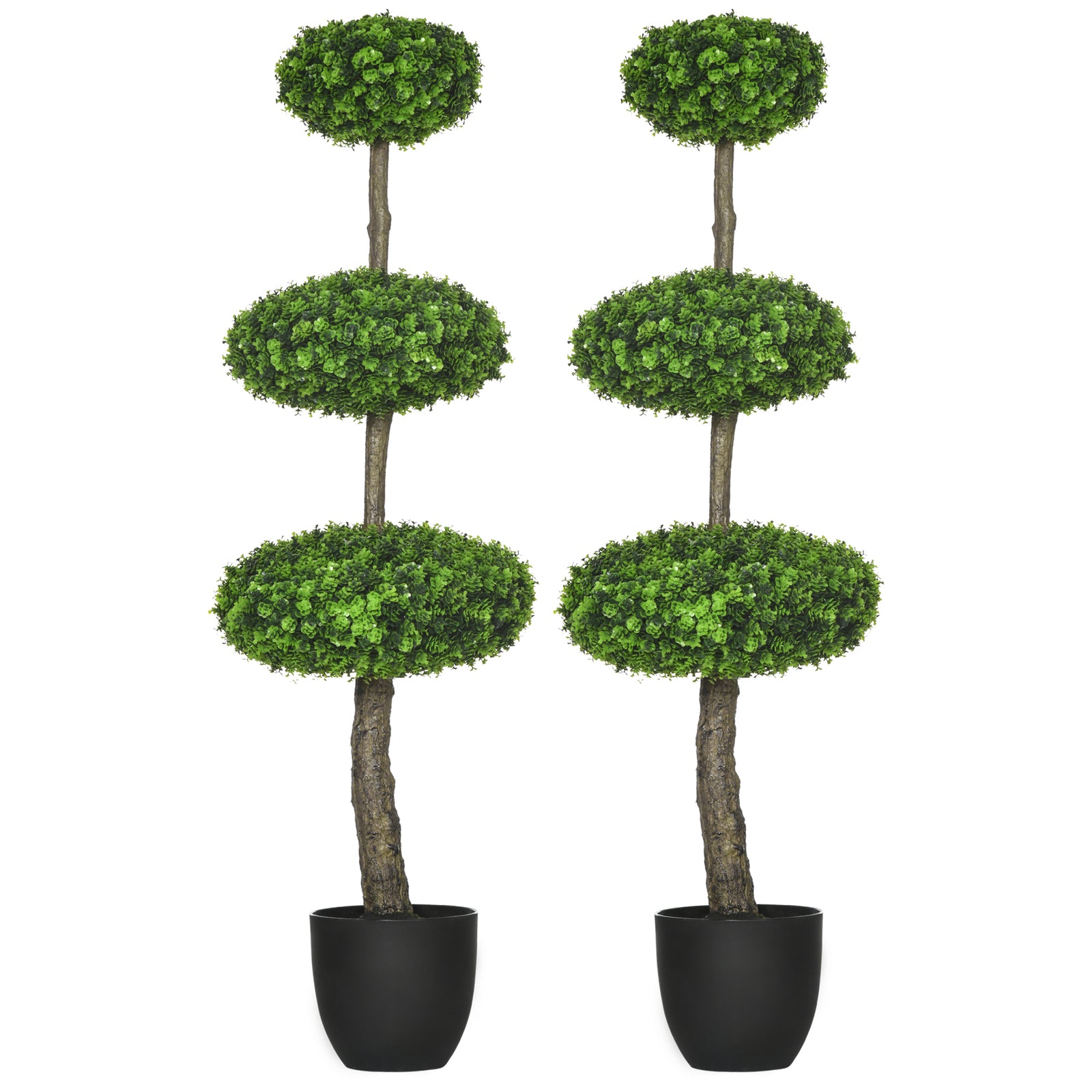 110cm Artificial Plants Boxwood Ball Topiary Trees Set Of 2