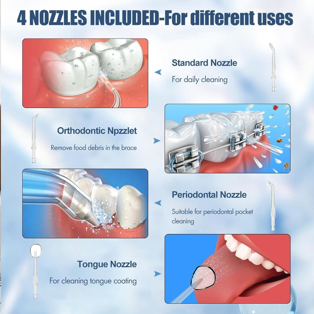 Dyzi Cordless Water Flosser – Rechargeable Oral Irrigator With 4 Modes  Usb Charging