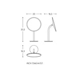 Magnifying Mirror, X3, Freestanding, Color Black, Dimensions: 20x16x33 Cm