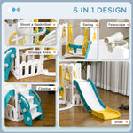 6-in-1 Toddler Climber And Set W/ Basketball Hoop, Telescope Yellow