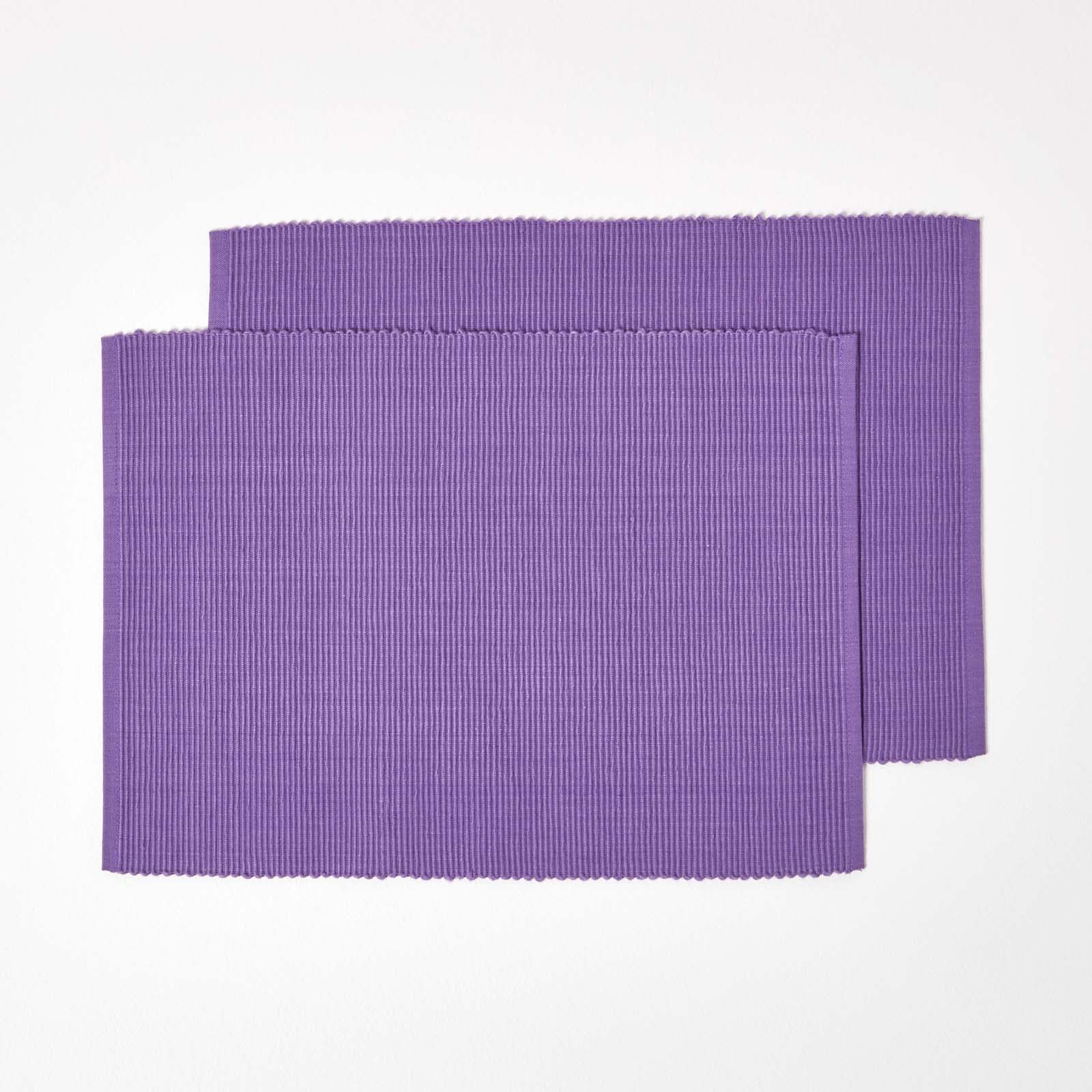 Cotton Plain Pack Of 2 Placemats | 50cm x 30cm | Purple