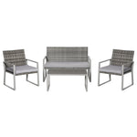 4pcs Outdoor Pe Rattan Wicker Lounge Set