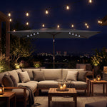 3 X 2 M Garden Parasol Umbrella With Light, Outdoor Patio Umbrella | Black
