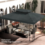 3x4m Gazebo Replacement Roof Canopy 2 Tier Top Uv Cover | Charcoal Gray