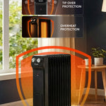 Oil-filled Electric Radiator 2500w, Adjustable Thermostat, 3 Settings | Black