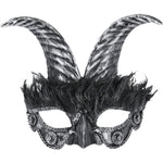 Silver Masquerade Horned Mask
