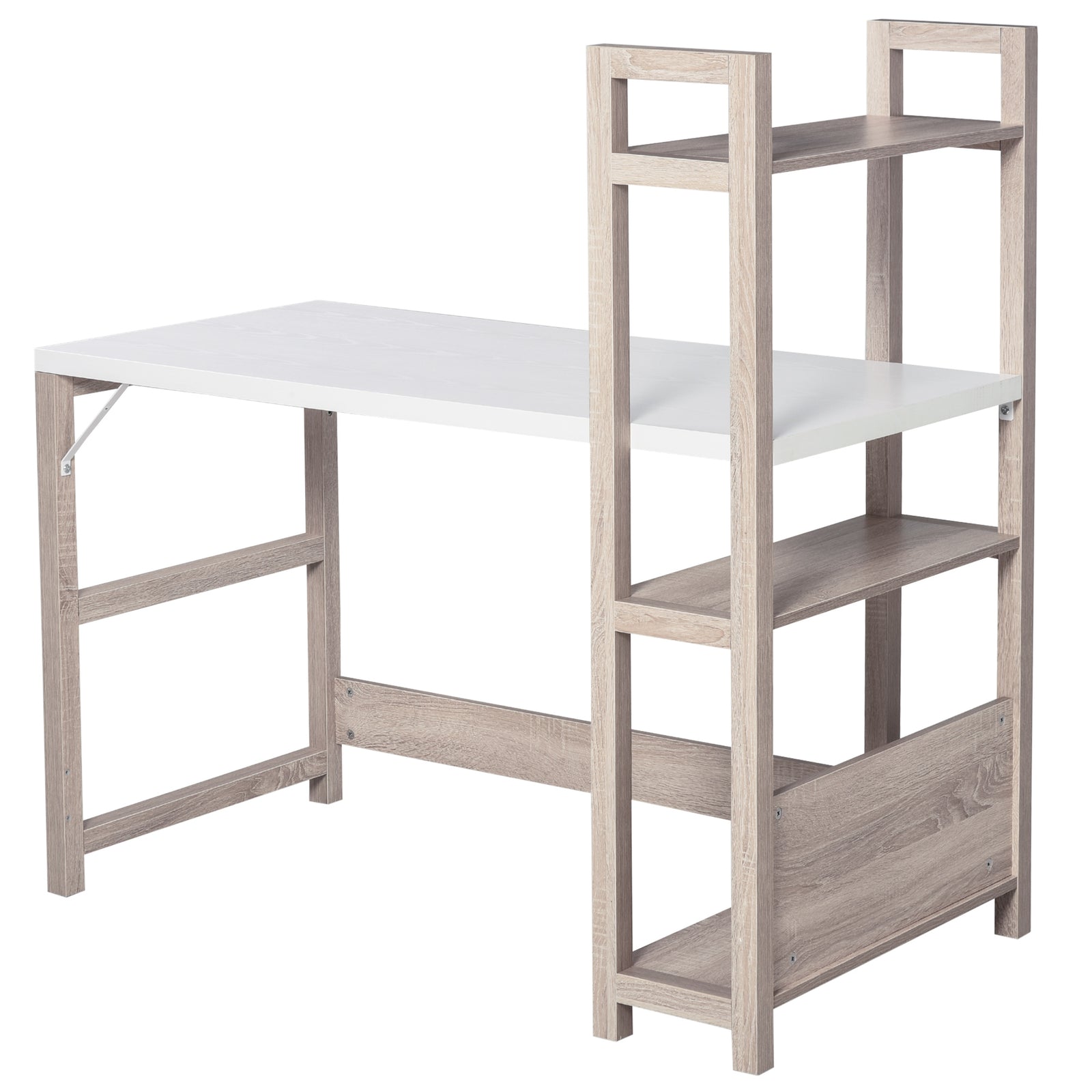 Rectangle Desk With Bookshelf, Home Office