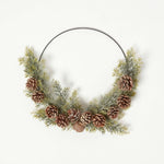 HOMESCAPES Pinecone & Green Fir Wire Christmas Wreath