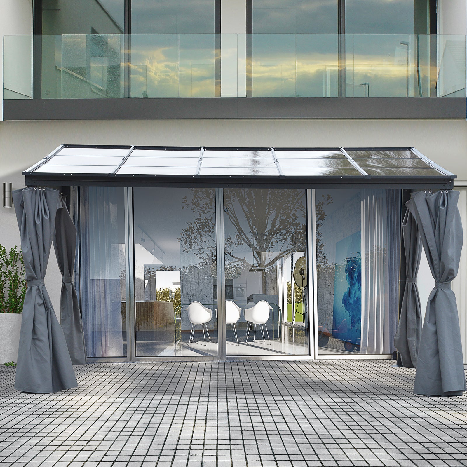 Outdoor Pergola Gazebo Party Tent Sun Shelter 4 X 3m