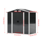 4 x 7ft Outdoor Metal Storage Shed with Foundation Base, Double Sliding Doors, 4 Ventilation Vents, Weatherproof Garden Tool Shed