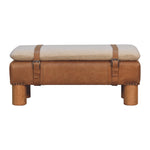 Solid Wood Strapped Cyclinder Bench