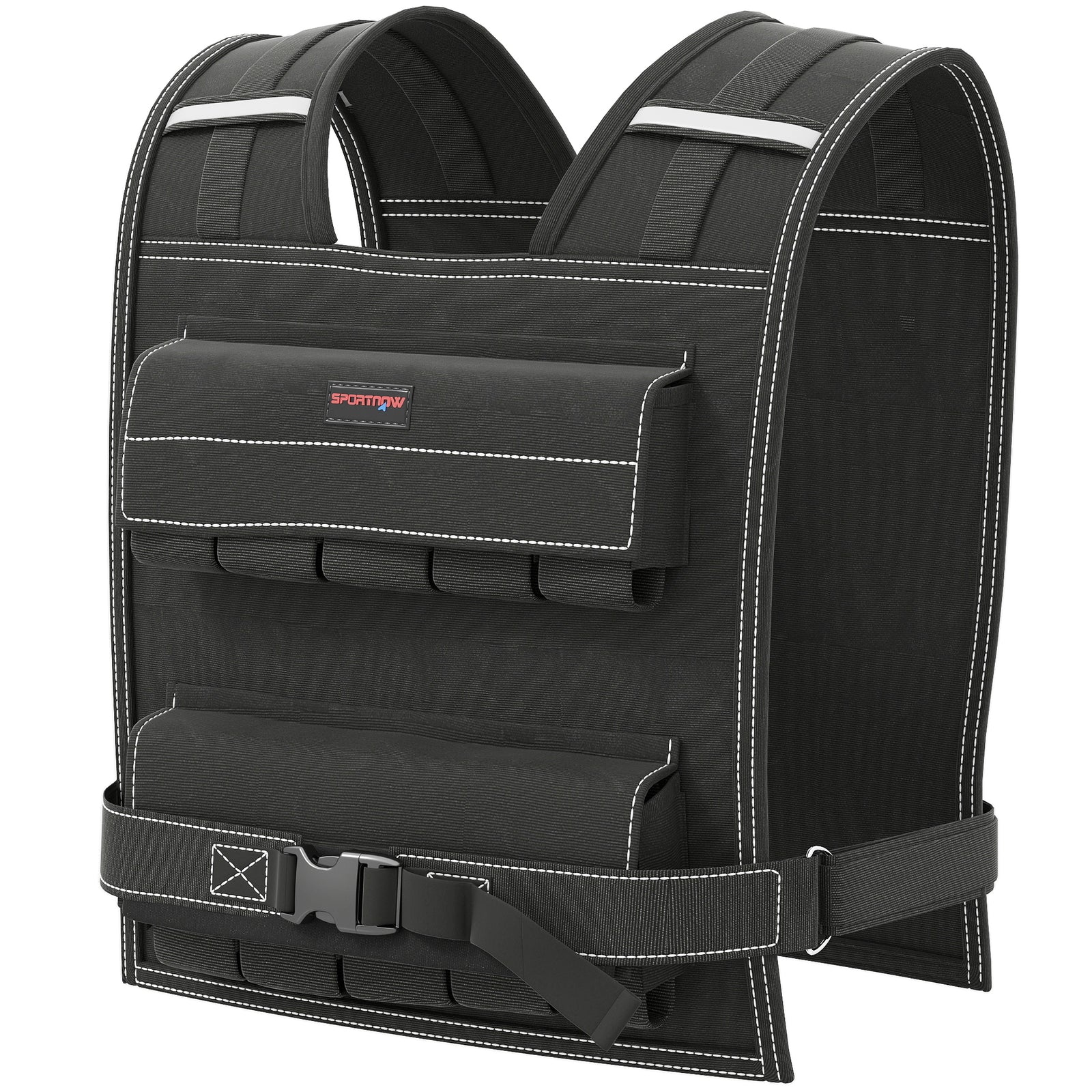 20kg Adjustable Weighted Vest With 20 Metal Weights, Weight Vest