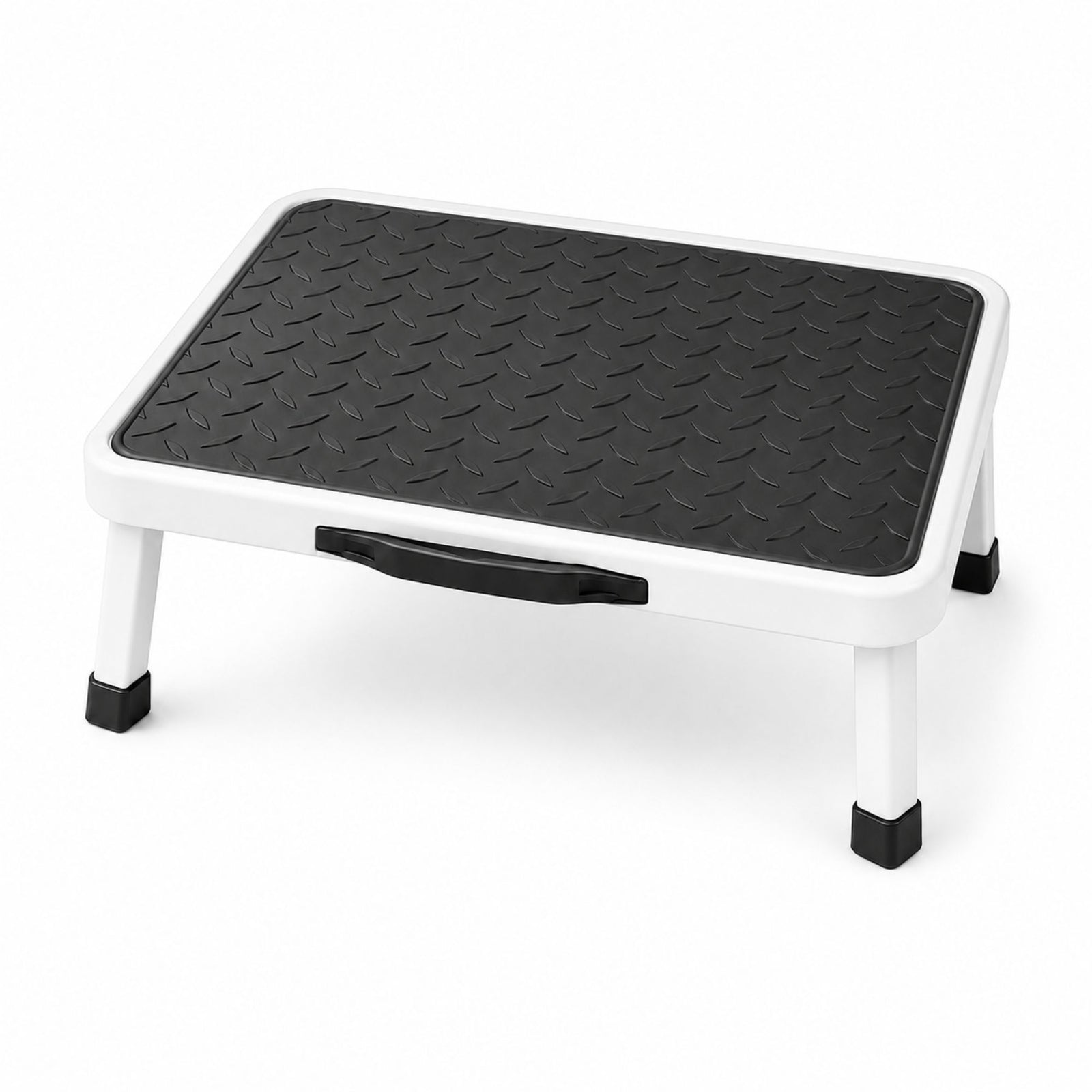 Folding Step Stool Premium, Heavy-duty Steel Home Diy Step Stool 150kg Capacity | White