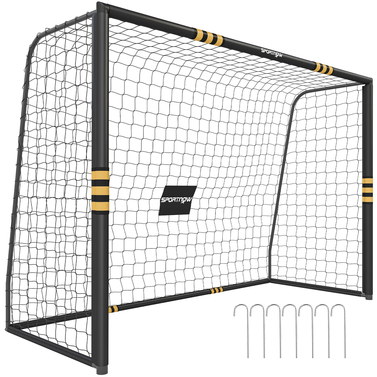 SPORTNOW Football Goal, 10 X 6.5ft Football Net With Epe Padding, Yellow