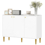 Sideboard Storage Cabinet With 3 Carved Line Doors