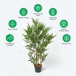 Artificial Green Handcrafted Bamboo Tree Plant With Pot, 95 Cm (3 Ft)