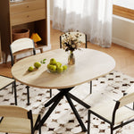 HOMCOM Extendable Dining Table For 4-6 With X-shape Base, Natural Wood