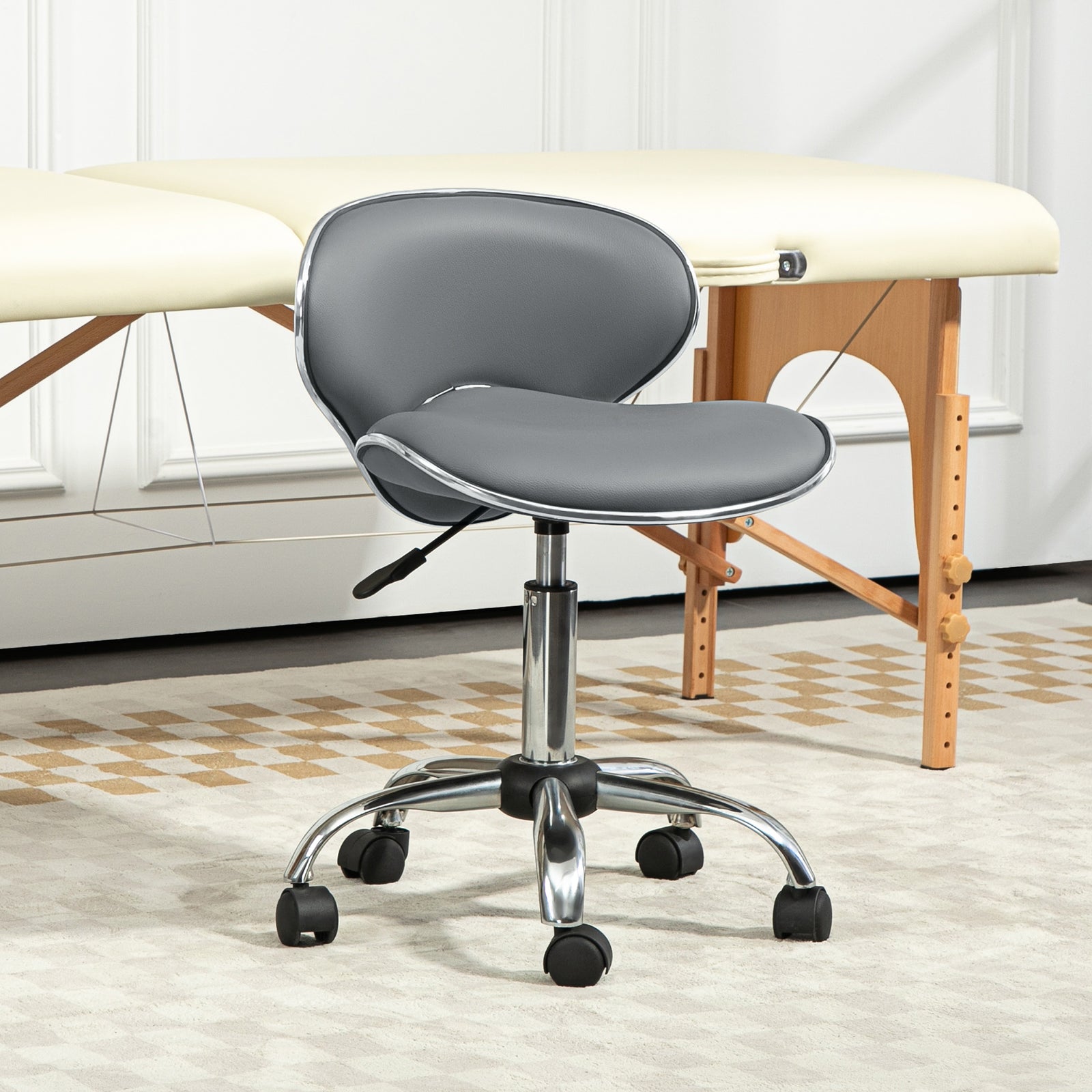 Office Chair Beauty Salon Rolling Technician Stool Chair | One Size | Gray