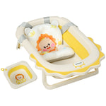 Aiyaplay Foldable Baby Bath Tub Set With Bath Cushion, Wash Basin, Yellow